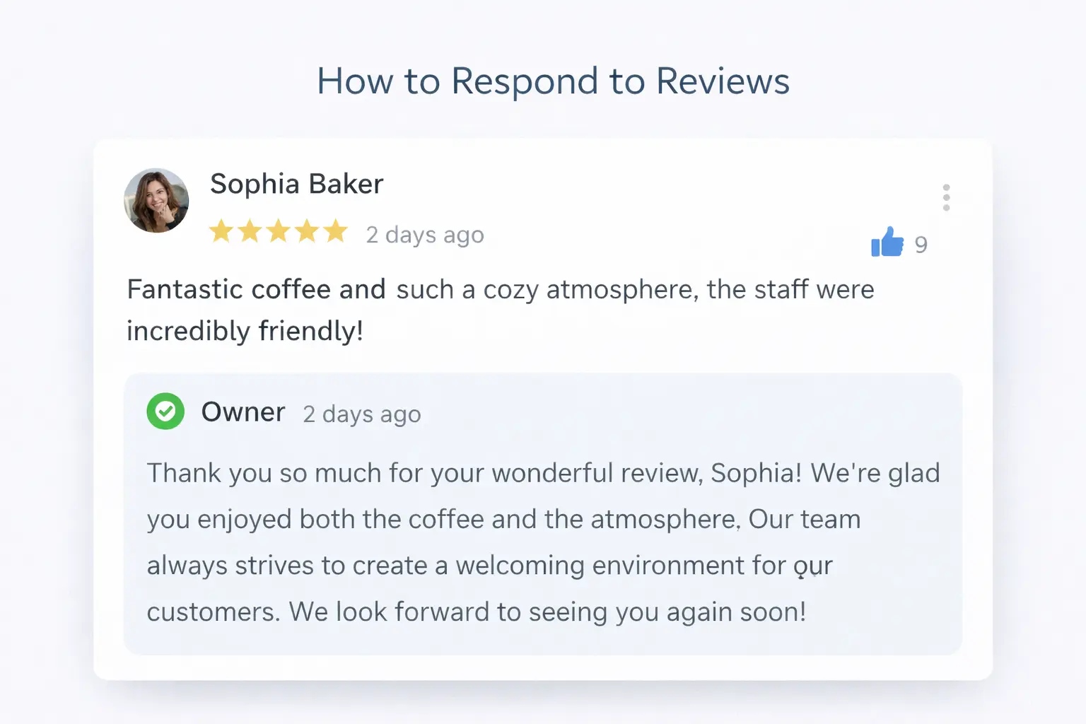 Example of professional review responses building customer trust